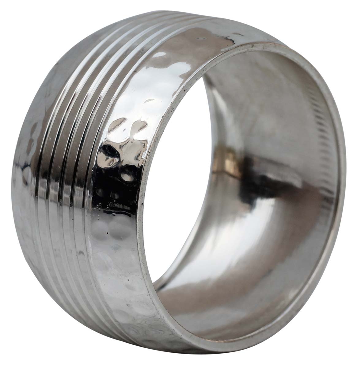 Wholesale Napkin Rings - Metal Napkin Rings - Nickel Plated - Hammered Effect & Ribbed Pattern - Dining Table Accessories